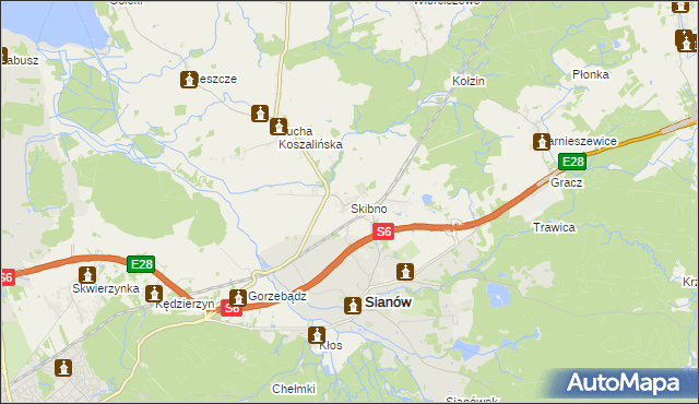 mapa Skibno, Skibno na mapie Targeo