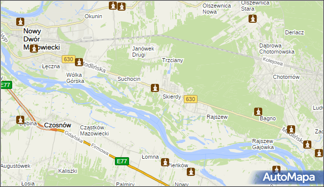 mapa Skierdy, Skierdy na mapie Targeo