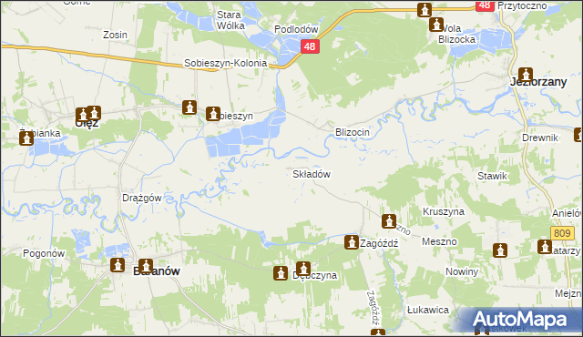 mapa Składów, Składów na mapie Targeo