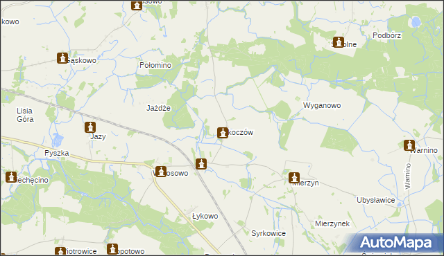 mapa Skoczów gmina Dygowo, Skoczów gmina Dygowo na mapie Targeo