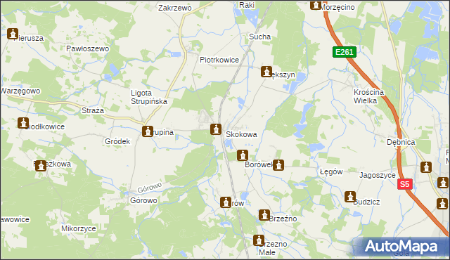 mapa Skokowa, Skokowa na mapie Targeo