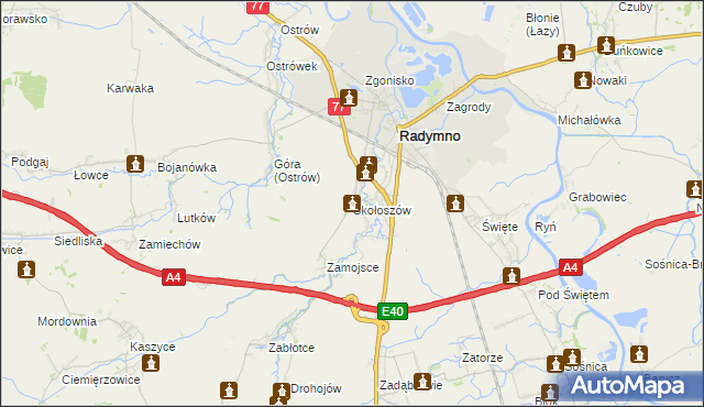 mapa Skołoszów, Skołoszów na mapie Targeo