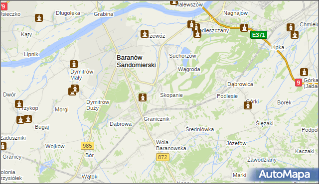 mapa Skopanie, Skopanie na mapie Targeo