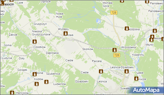 mapa Skorków, Skorków na mapie Targeo