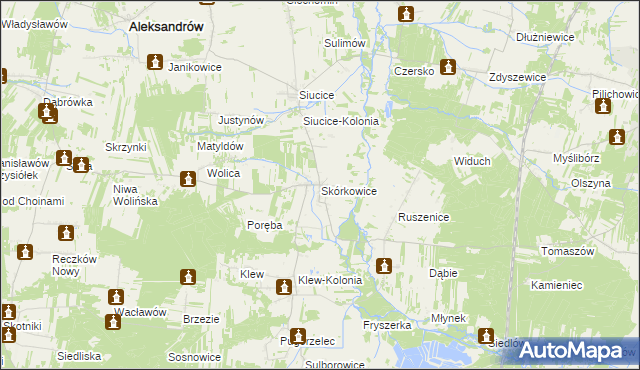 mapa Skórkowice, Skórkowice na mapie Targeo