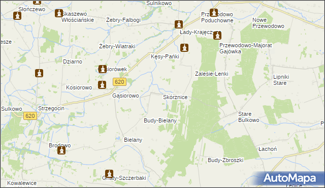 mapa Skórznice, Skórznice na mapie Targeo