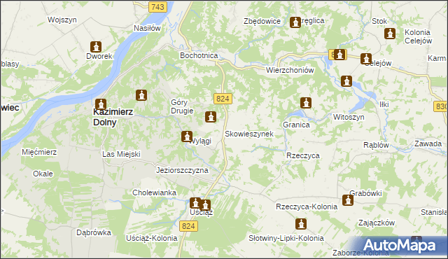 mapa Skowieszynek, Skowieszynek na mapie Targeo