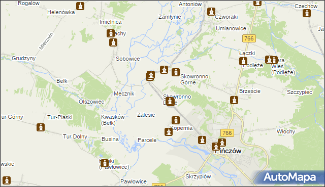 mapa Skowronno Dolne, Skowronno Dolne na mapie Targeo