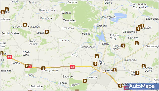 mapa Skrobaczów, Skrobaczów na mapie Targeo