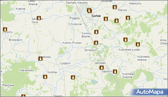 mapa Skrobocin, Skrobocin na mapie Targeo