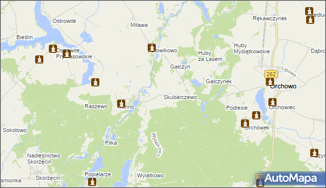 mapa Skubarczewo, Skubarczewo na mapie Targeo