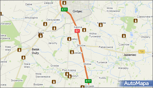 mapa Skurów, Skurów na mapie Targeo