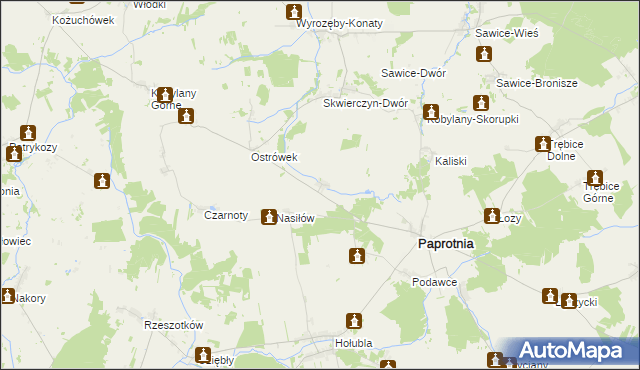 mapa Skwierczyn Lacki, Skwierczyn Lacki na mapie Targeo