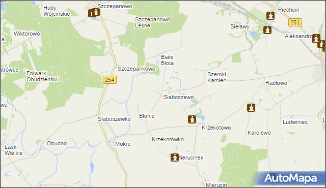 mapa Słaboszewo, Słaboszewo na mapie Targeo