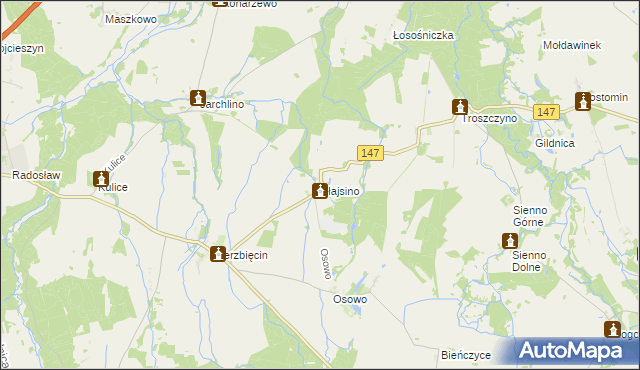 mapa Słajsino, Słajsino na mapie Targeo