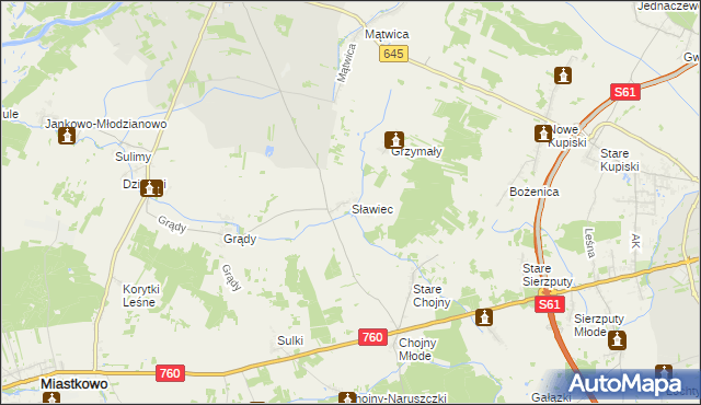 mapa Sławiec, Sławiec na mapie Targeo