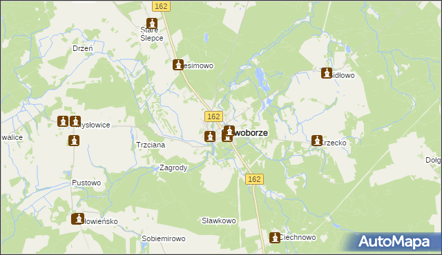 mapa Sławoborze, Sławoborze na mapie Targeo