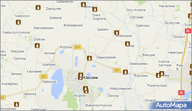 mapa Sławoszewek, Sławoszewek na mapie Targeo