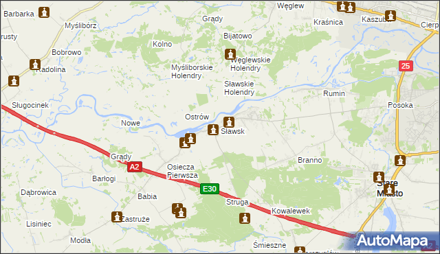 mapa Sławsk, Sławsk na mapie Targeo