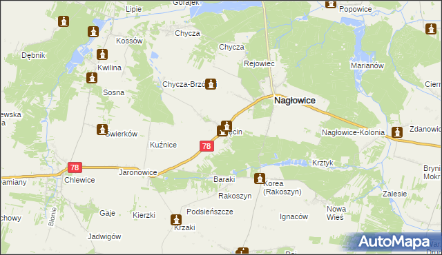 mapa Ślęcin, Ślęcin na mapie Targeo