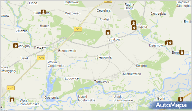 mapa Ślepowola, Ślepowola na mapie Targeo