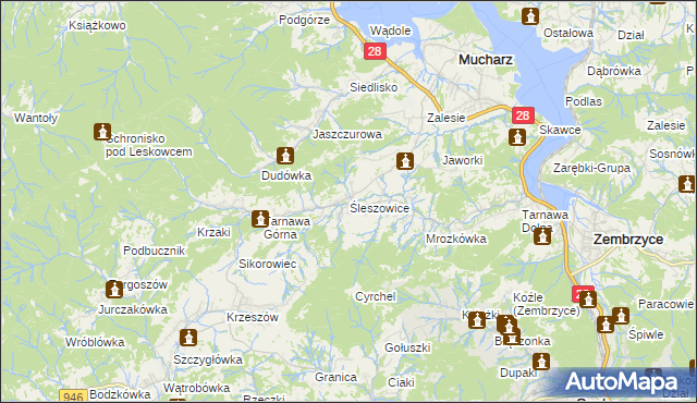 mapa Śleszowice, Śleszowice na mapie Targeo