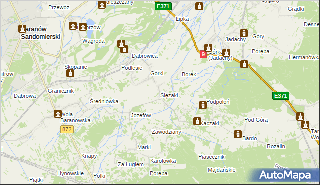 mapa Ślęzaki, Ślęzaki na mapie Targeo