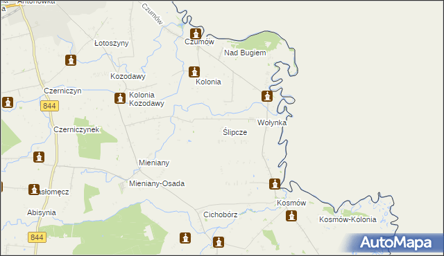 mapa Ślipcze, Ślipcze na mapie Targeo