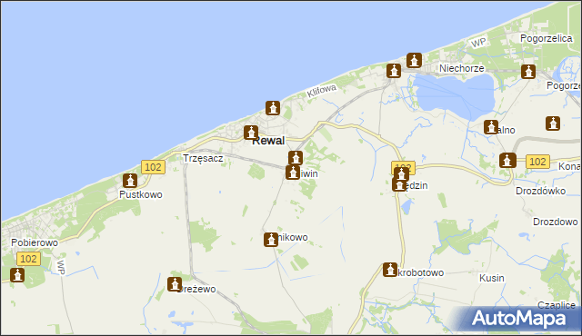 mapa Śliwin, Śliwin na mapie Targeo