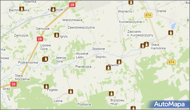 mapa Słojniki, Słojniki na mapie Targeo