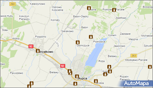 mapa Słomczyce, Słomczyce na mapie Targeo