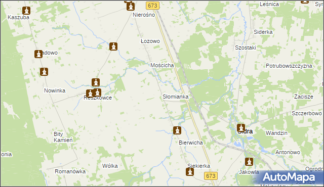 mapa Słomianka gmina Sidra, Słomianka gmina Sidra na mapie Targeo