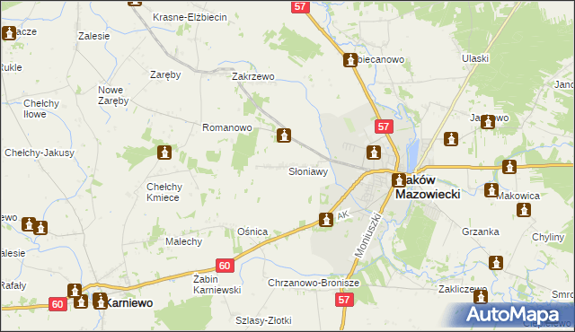 mapa Słoniawy, Słoniawy na mapie Targeo