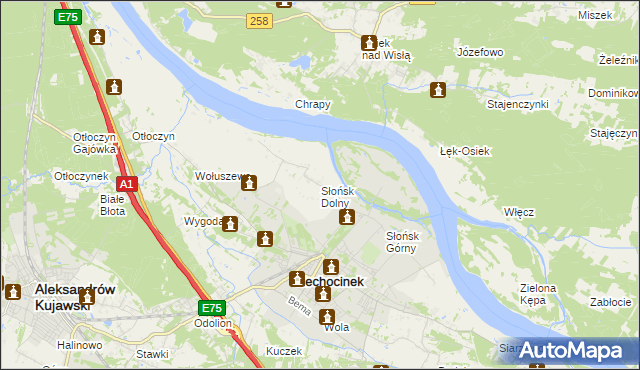 mapa Słońsk Dolny, Słońsk Dolny na mapie Targeo