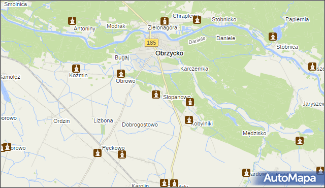 mapa Słopanowo, Słopanowo na mapie Targeo