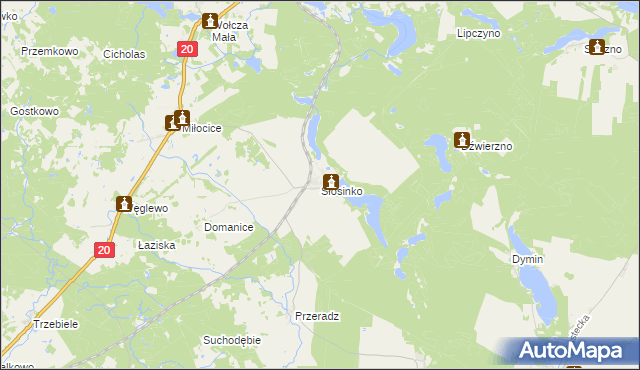 mapa Słosinko, Słosinko na mapie Targeo