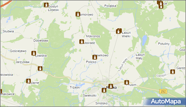 mapa Słowikowo gmina Resko, Słowikowo gmina Resko na mapie Targeo