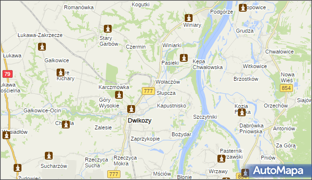 mapa Słupcza, Słupcza na mapie Targeo