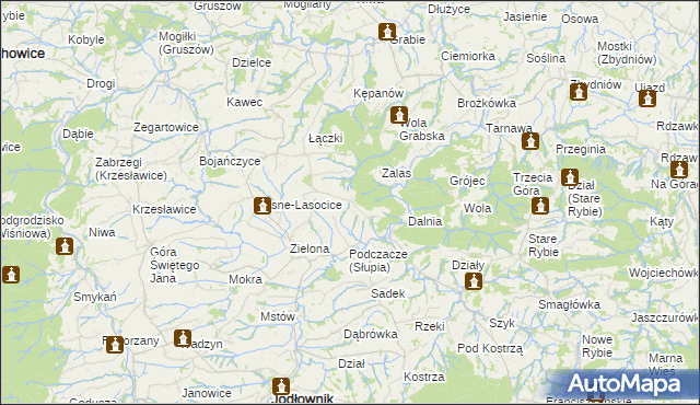 mapa Słupia gmina Jodłownik, Słupia gmina Jodłownik na mapie Targeo