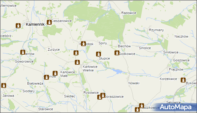 mapa Słupice gmina Pakosławice, Słupice gmina Pakosławice na mapie Targeo