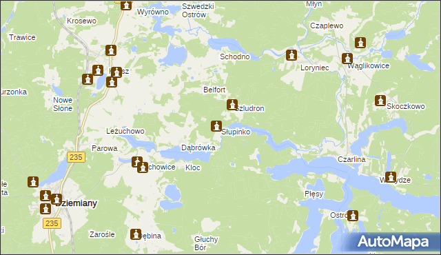 mapa Słupinko, Słupinko na mapie Targeo