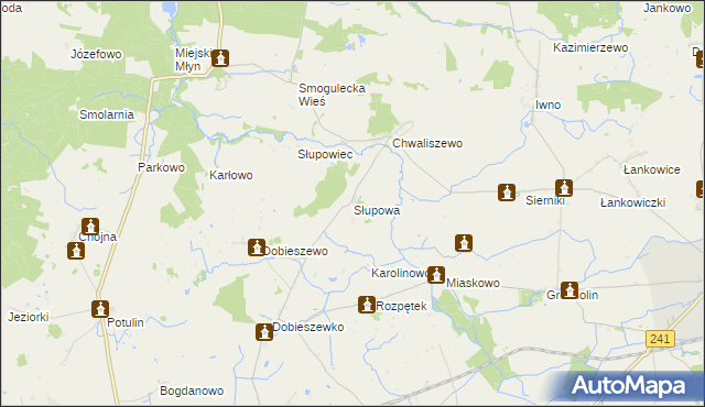 mapa Słupowa, Słupowa na mapie Targeo