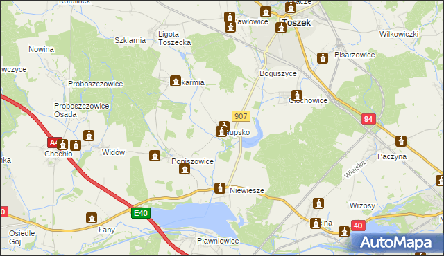 mapa Słupsko gmina Rudziniec, Słupsko gmina Rudziniec na mapie Targeo