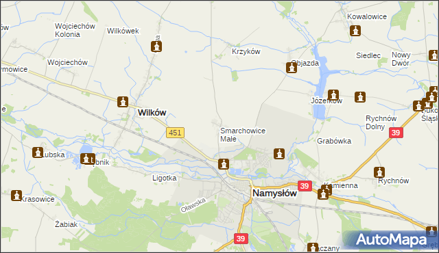 mapa Smarchowice Małe, Smarchowice Małe na mapie Targeo