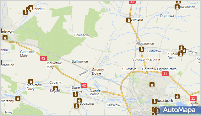 mapa Smardy Górne, Smardy Górne na mapie Targeo