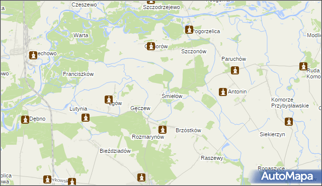 mapa Śmiełów, Śmiełów na mapie Targeo