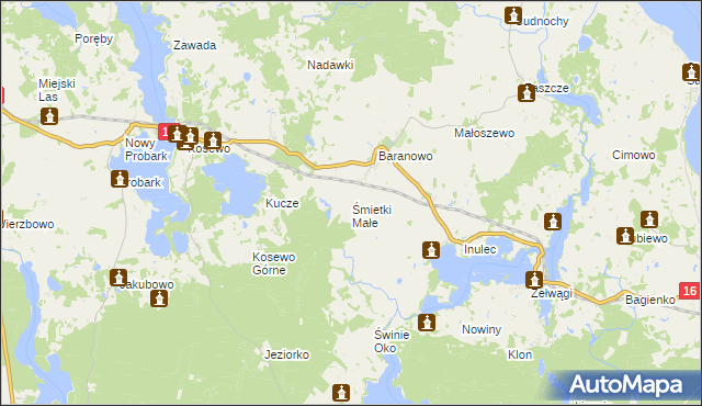 mapa Śmietki Małe, Śmietki Małe na mapie Targeo