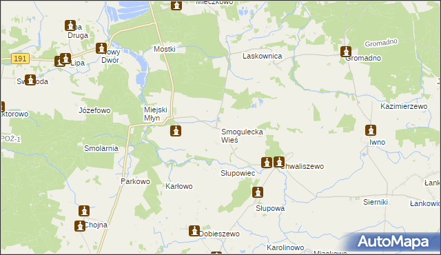 mapa Smogulecka Wieś, Smogulecka Wieś na mapie Targeo