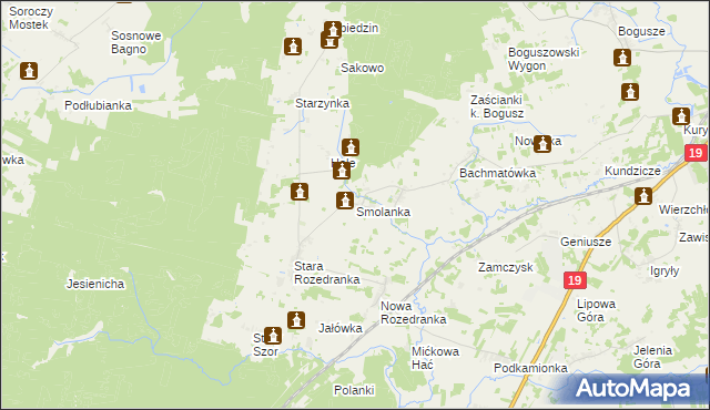 mapa Smolanka gmina Sokółka, Smolanka gmina Sokółka na mapie Targeo