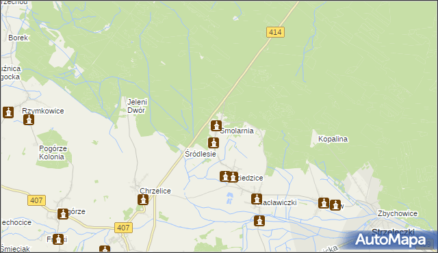 mapa Smolarnia gmina Strzeleczki, Smolarnia gmina Strzeleczki na mapie Targeo